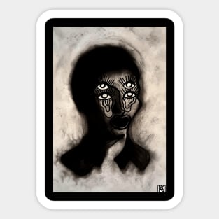 charcoal drawing Sticker